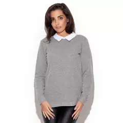 Sweter Damski Model K226 Dark Grey - Katrus