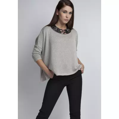 Sweter Damski Model Abigail SWE040 Grey - MKM