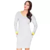 Sukienka Model E5 Light Grey/Limonka - RaWear