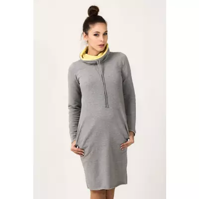 Sukienka model Kaja Light Gray/Yellow - Tessita