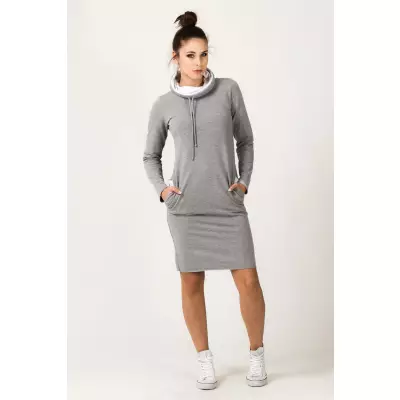 Sukienka model Kaja Light Gray/White - Tessita