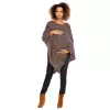 Sweter Poncho model 30012C Mocca - PeeKaBoo