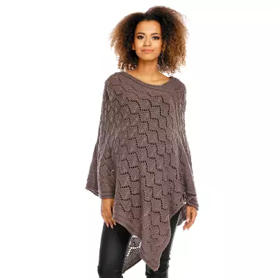 Sweter Poncho model 30012C Mocca - PeeKaBoo