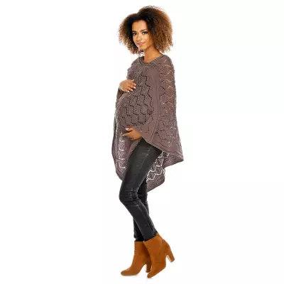 Sweter Poncho model 30012C Mocca - PeeKaBoo