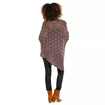 Sweter Poncho model 30012C Mocca - PeeKaBoo