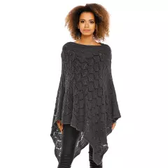 Sweter Poncho model 30012C Graphit - PeeKaBoo