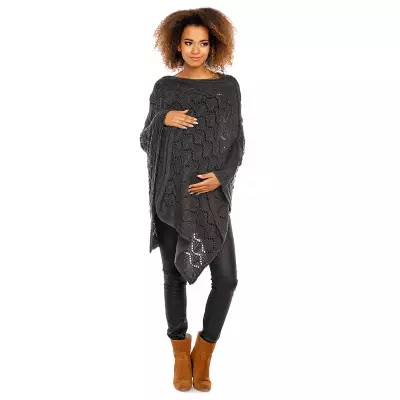 Sweter Poncho model 30012C Graphit - PeeKaBoo