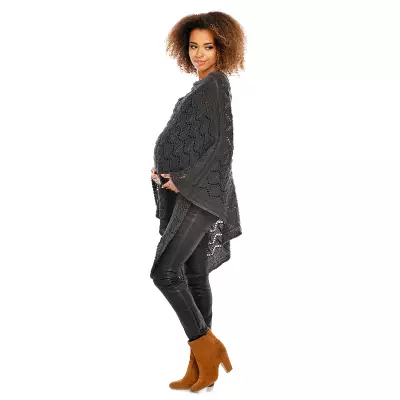 Sweter Poncho model 30012C Graphit - PeeKaBoo