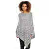 Sweter Poncho model 30012 Light Gray - PeeKaBoo