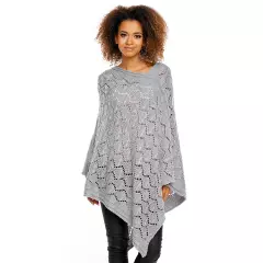 Sweter Poncho model 30012 Light Gray - PeeKaBoo