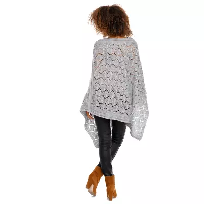 Sweter Poncho model 30012 Light Gray - PeeKaBoo