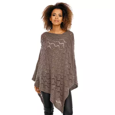 Sweter Poncho model 30012 Mocca - PeeKaBoo