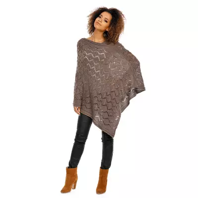 Sweter Poncho model 30012 Mocca - PeeKaBoo