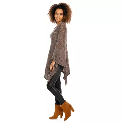 Sweter Poncho model 30012 Mocca - PeeKaBoo