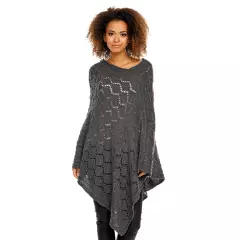 Sweter Poncho model 30012 Graphit - PeeKaBoo